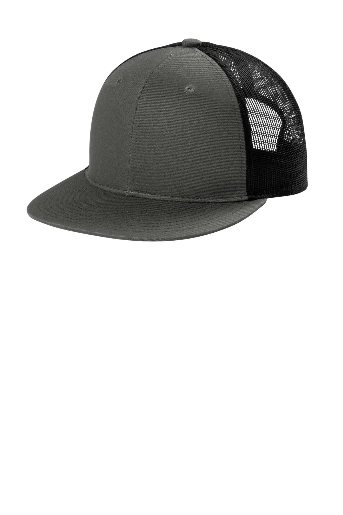 C407 Port Authority Snapback Flat Bill Trucker Cap
