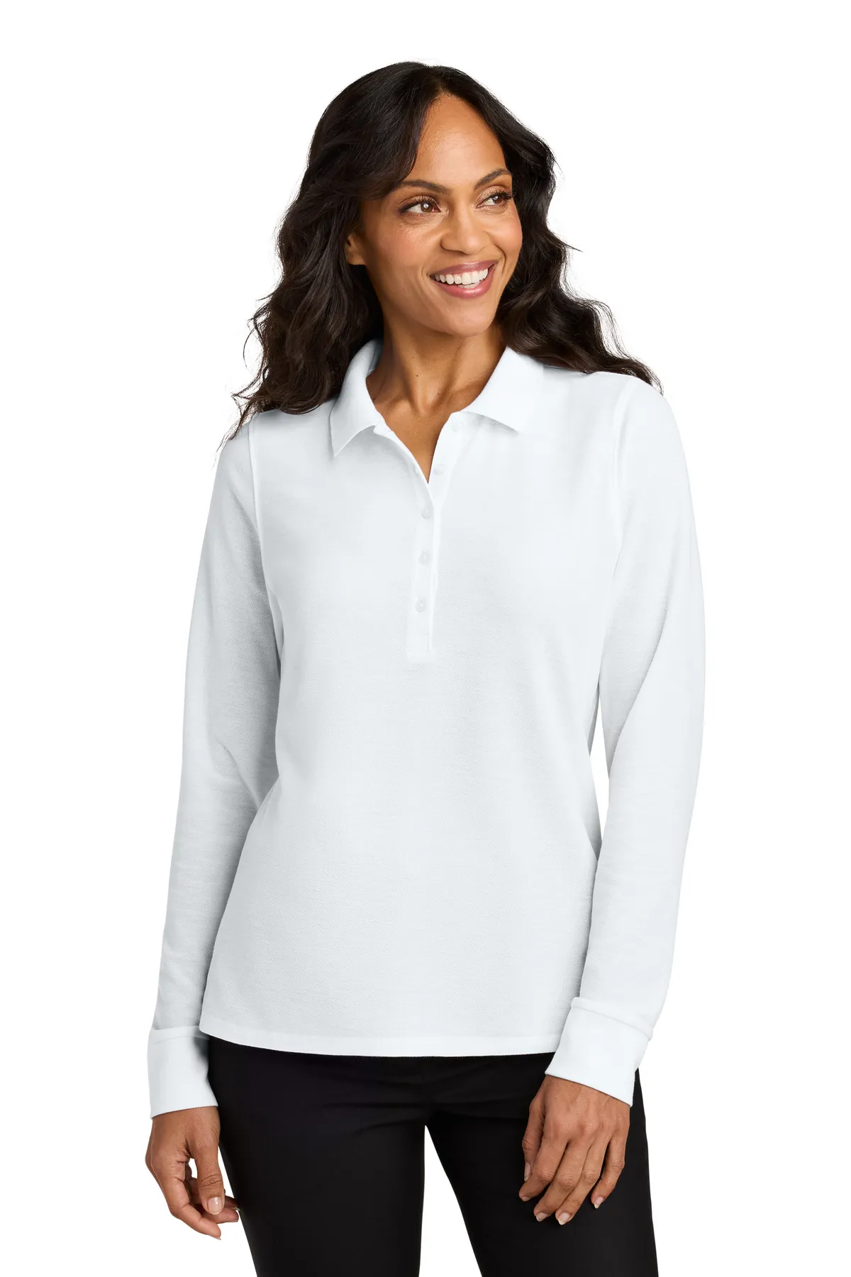 LK200LS Port Authority Womens Wearever Signature Pique Long Sleeve Polo