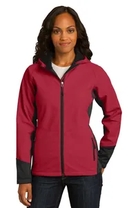 L319 Port Authority Ladies Vertical Hooded Soft Shell Jacket.
