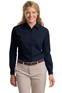 L607 Port Authority  Ladies Long Sleeve Easy Care, Soil Resistant Shirt.