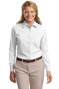 L607 Port Authority  Ladies Long Sleeve Easy Care, Soil Resistant Shirt.