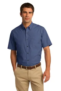 S656 Port Authority  Short Sleeve Crosshatch Easy Care Shirt.