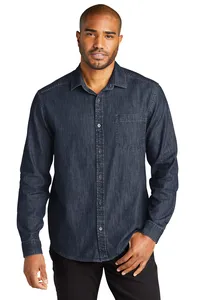 W676 Port Authority Long Sleeve Perfect Denim Shirt