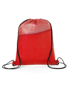 BG175 Prime Line Hexagon Pattern Non-Woven Drawstring Backpack
