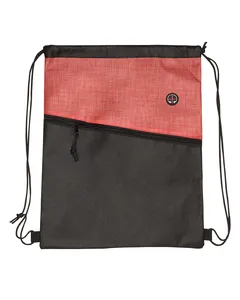 BG219 Prime Line Tonal Heathered Non-Woven Drawstring Backpack