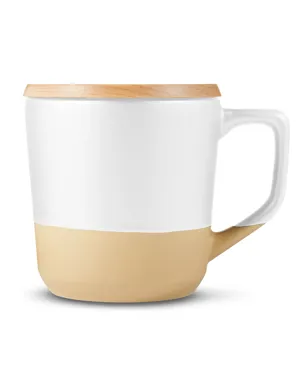 CM116 Prime Line 16.5oz Boston Ceramic Mug With Wood Lid