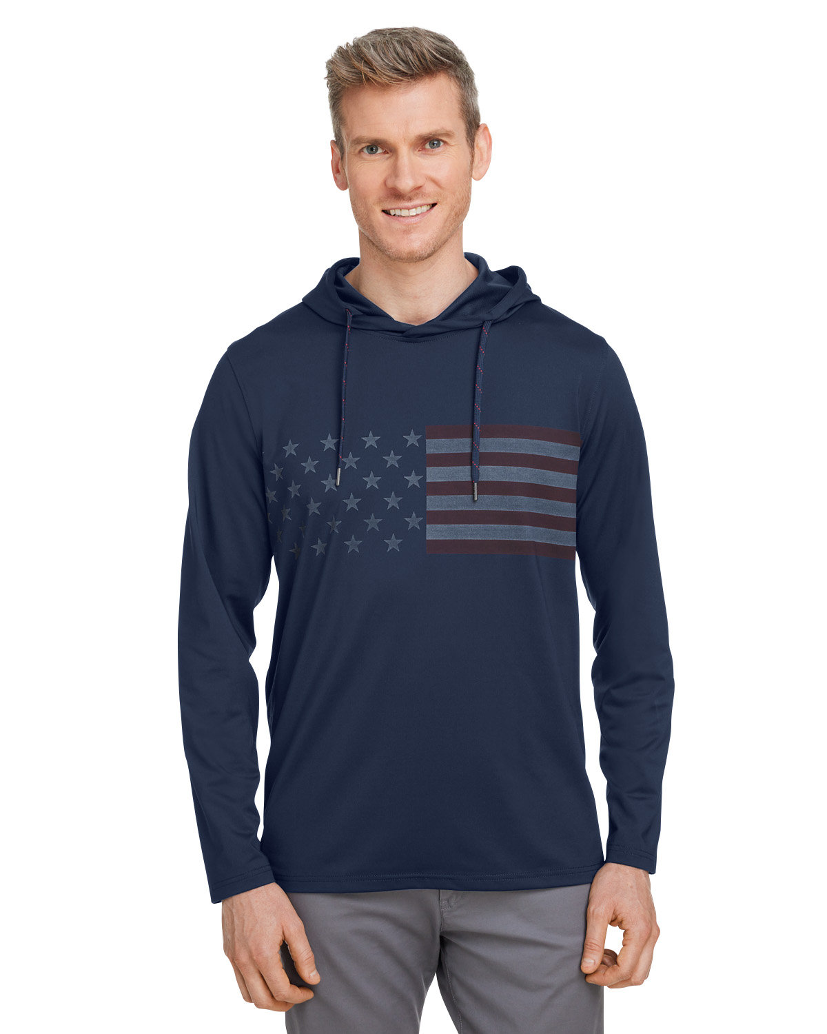 537474 Puma Mens Volition Striped Hooded Pullover