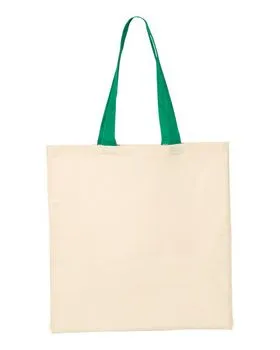QTB6000 Q-Tees Economical Tote with Contrast-Color Handles