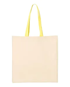 QTB6000 Q-Tees Economical Tote with Contrast-Color Handles