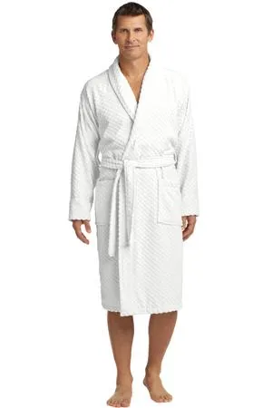 R103 Port Authority Checkered Terry Shawl Collar Robe.
