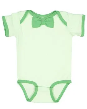 Rabbit Skins 4407 Baby Rib Infant Bow Tie Bodysuit