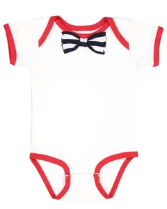 4407 Rabbit Skins Baby Rib Infant Bow Tie Bodysuit