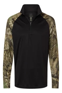 RT5703 RealTree Unisex Performance Colorblocked Quarter-Zip Pullover