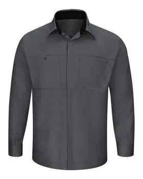 SY32L Red Kap Performance Plus Long Sleeve Shirt with OilBlok Technology - Long Sizes