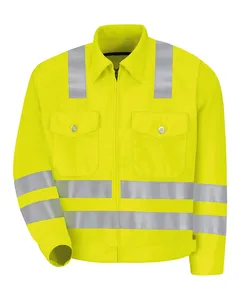 JY32L Red Kap Hi-Visibility Ike Jacket - Long Sizes