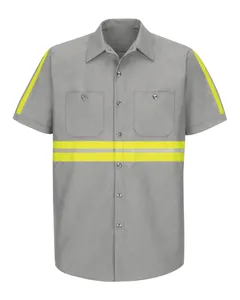 SP24EL Red Kap Enhanced Visibility Industrial Work Shirt Long Sizes