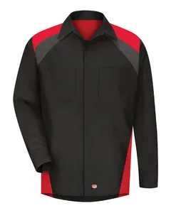 SY18L Red Kap Long Sleeve Tri-Color Shop Shirt - Long Sizes