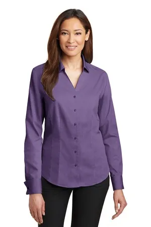 RH63 Red House - Ladies French Cuff Non-Iron Pinpoint Oxford Shirt.
