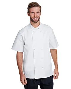 RP664 Artisan Collection by Reprime Unisex Studded Front Short-Sleeve Chefs Coat