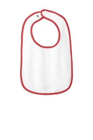 RS1003 Rabbit Skins Infant Contrast Trim Terry Bib.