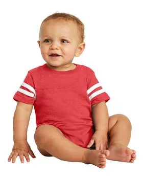 RS4437 Rabbit Skins Infant Football Fine Jersey Bodysuit.