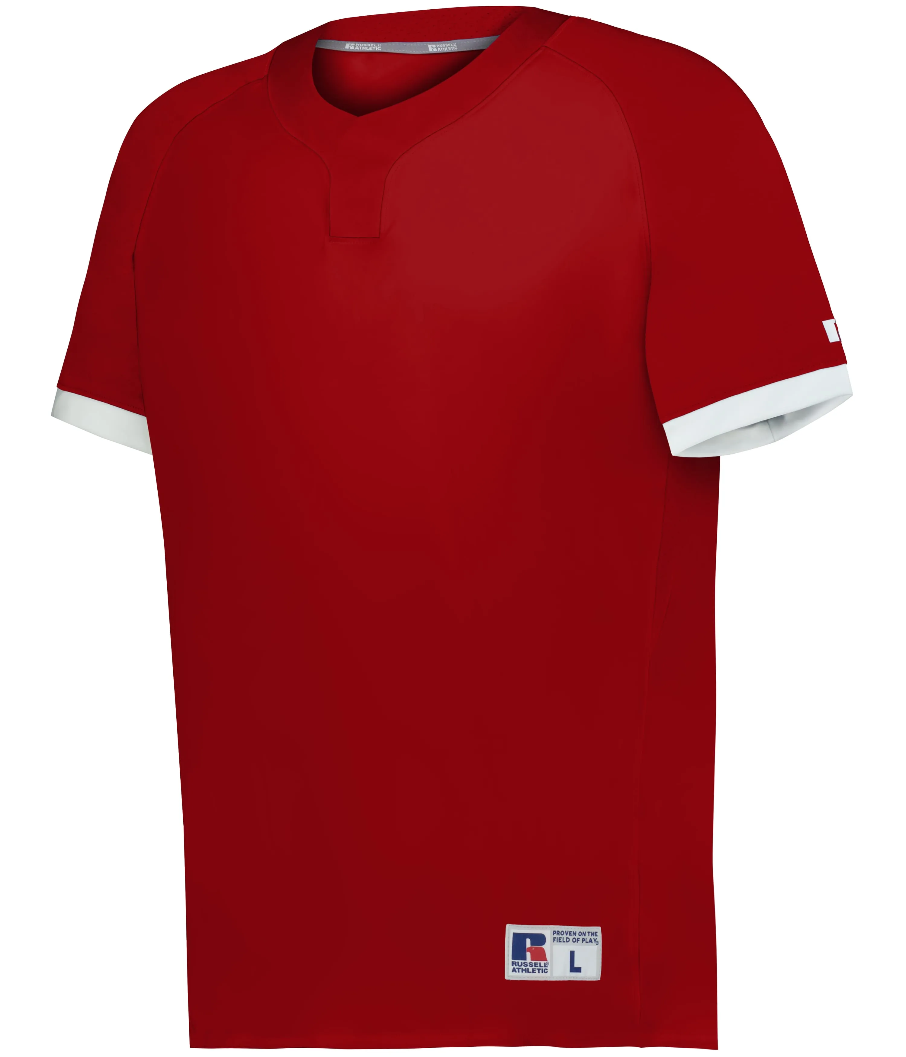 R02X3M Russell Athletic BASELINE COVERED PLACKET BASEBALL JERSEY
