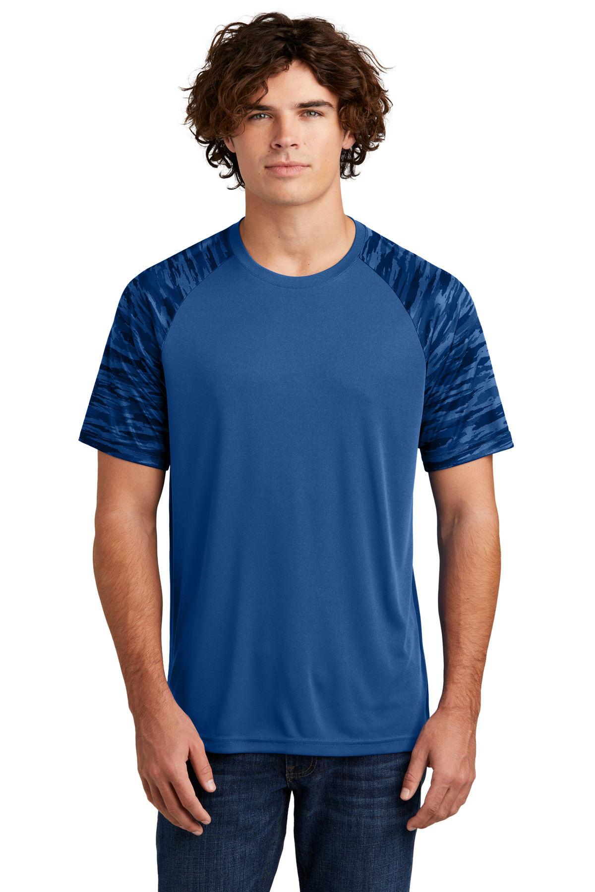 ST376 Sport-Tek  Drift Camo Colorblock Tee