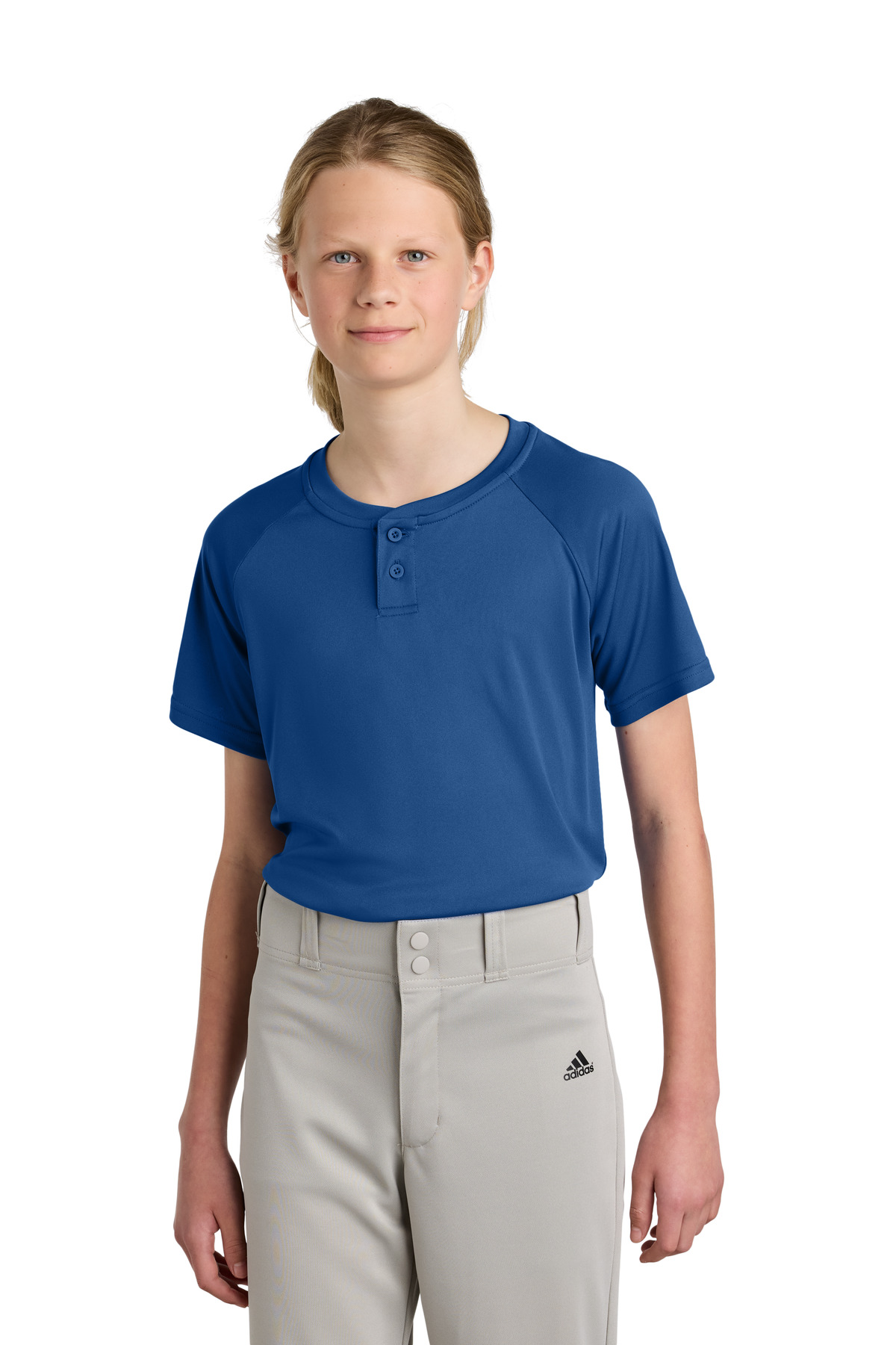 YST359 Sport-Tek Youth PosiCharge Competitor 2-Button Henley