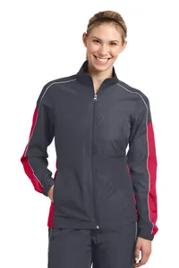 LST61 Sport-Tek  Ladies Piped Colorblock Wind Jacket