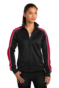 LST92 Sport-Tek  Ladies Piped Tricot Track Jacket.
