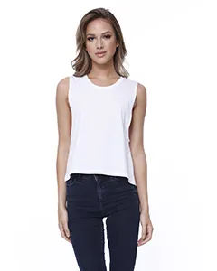 ST1151 StarTee Ladies Cotton Muscle Crop T-Shirt