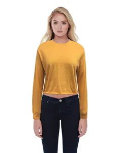 ST1170 StarTee Ladies Boyfriend Long Sleeve Crop T-Shirt