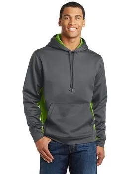 ST239 Sport-Tek Sport-Wick CamoHex Fleece Colorblock Hooded Pullover.