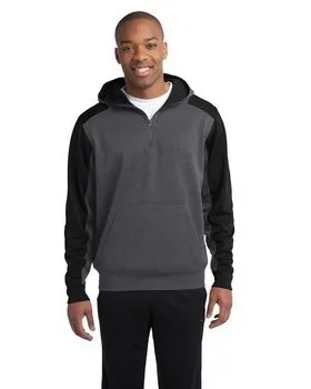 ST249 Sport-Tek Tech Fleece Colorblock 1/4-Zip Hooded Sweatshirt.