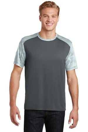 ST371 Sport-Tek CamoHex Colorblock Tee.