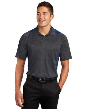 ST665 Sport-Tek Heather Colorblock Contender Polo.