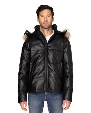 397J Threadfast Apparel Unisex Vegan Leather Puffer Jacket