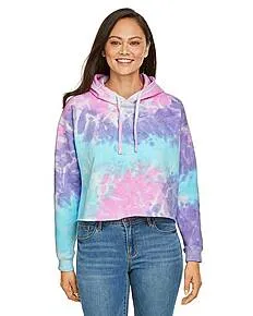 CD8333 Tie-Dye Ladies Cropped Hooded Sweatshirt CD8333 Tie-Dye Ladies Cropped Hooded Sweatshirt