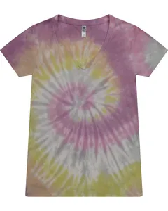 1075CD Tie-Dye Ladies V-Neck T-Shirt 1075CD Tie-Dye Ladies V-Neck T-Shirt