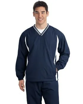 TJST62 Sport-Tek Tall Tipped V-Neck Raglan Wind Shirt