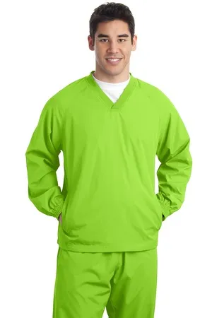Sport-Tek TJST72 Tall V-Neck Raglan Wind Shirt.  Sport-Tek TJST72 Tall V-Neck Raglan Wind Shirt.