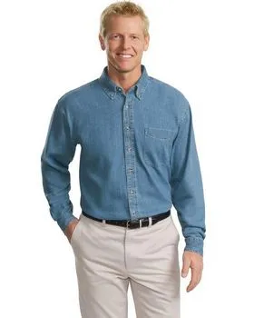 TLS600 Port Authority Tall Long Sleeve Denim Shirt.