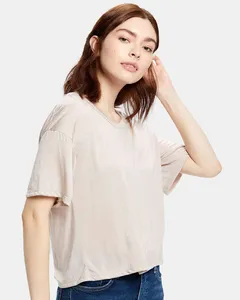 US309 US Blanks Womens Boxy Open Neck Tee