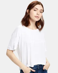 US309 US Blanks Womens Boxy Open Neck Tee