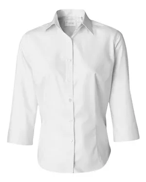 Van Heusen 13V0527 Womens Three-Quarter Sleeve Baby Twill Shirt