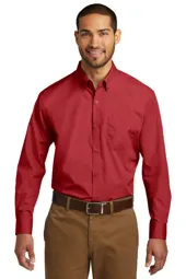 W100 Port Authority Long Sleeve Carefree Poplin Shirt