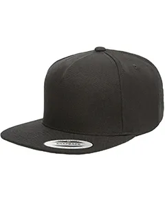 YP5089 Yupoong Adult 5-Panel Structured Flat Visor Classic Snapback Cap