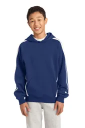 YST265 Sport-Tek Youth Sleeve Stripe Pullover Hooded Sweatshirt.