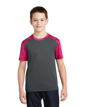 YST371 Sport-Tek Youth CamoHex Colorblock Tee.