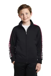 YST93 Sport-Tek Youth Dot Sublimation Tricot Track Jacket.